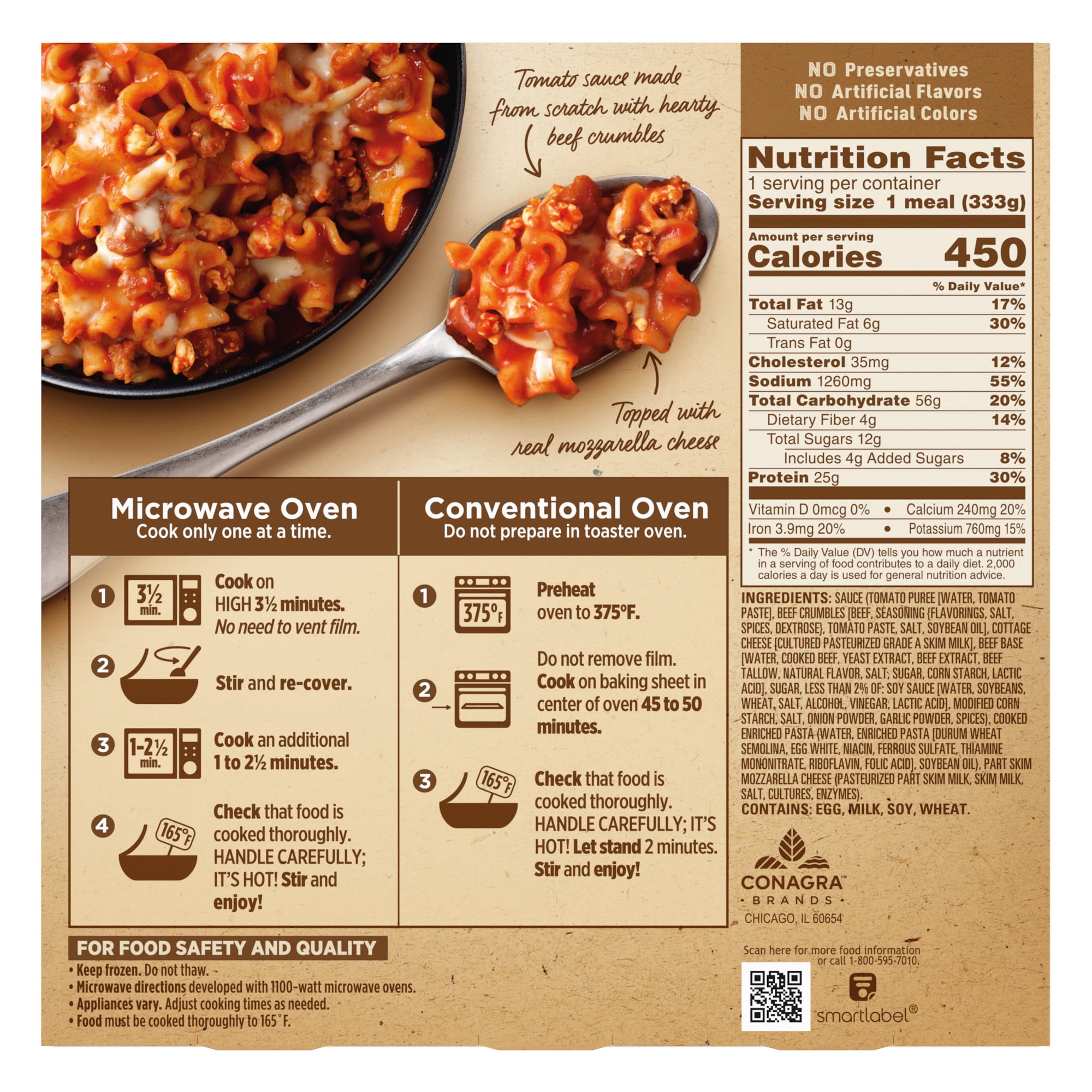 Marie Callender's Traditional Lasagna With Meat & Sauce Bowl Frozen Meal 11.75oz (frozen)
