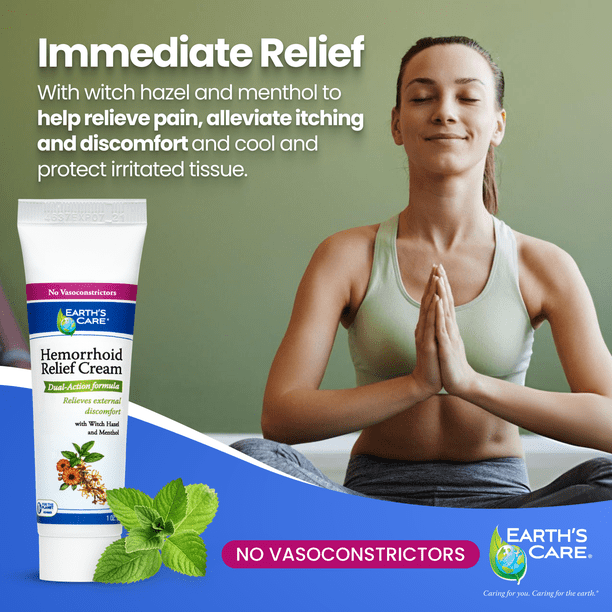 Earth's Care Hemorrhoid Shrink Medication Cream with Witch Hazel