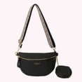 thumbnail image 3 of Bolso Pecho para Mujer Bolso Cuero PU Informal Impermeable para Mujer (Negro), 3 of 9