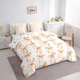 thumbnail image 2 of Erosebridal Watercolor Bow Girls Bedding Comforter Set 7 Pieces, Orange Polkadots Full Bedding Set, 2 of 7