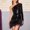 Black, variant on VALSEEL One-Shoulder Sequin Feather Evening Gown - Women's Fashion Shoulder Long Sleeve Sexy Sequins Feather Dress Asymmetrical Party Dress