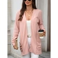 thumbnail image 5 of jinghuiyue Womens Lightweight Cardigans Casual Open Front Long Sleeve Knit Long Cardigan Sweaters with Pockets XXL, 5 of 7