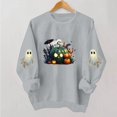 thumbnail image 4 of Meichang Oversized Sweatshirts Women Halloween Ghost Graphic Sweatshirt Party Tops Fall Long Sleeve Crewneck Sweatshirts Holiday Cozy Pullover, 4 of 5