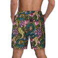 thumbnail image 4 of Balery Snake And Flower Mens Swim Trunks Swim Shorts for Men Quick Dry Inseam Beach Shorts with Compression Liner Pocket-X-Large, 4 of 9
