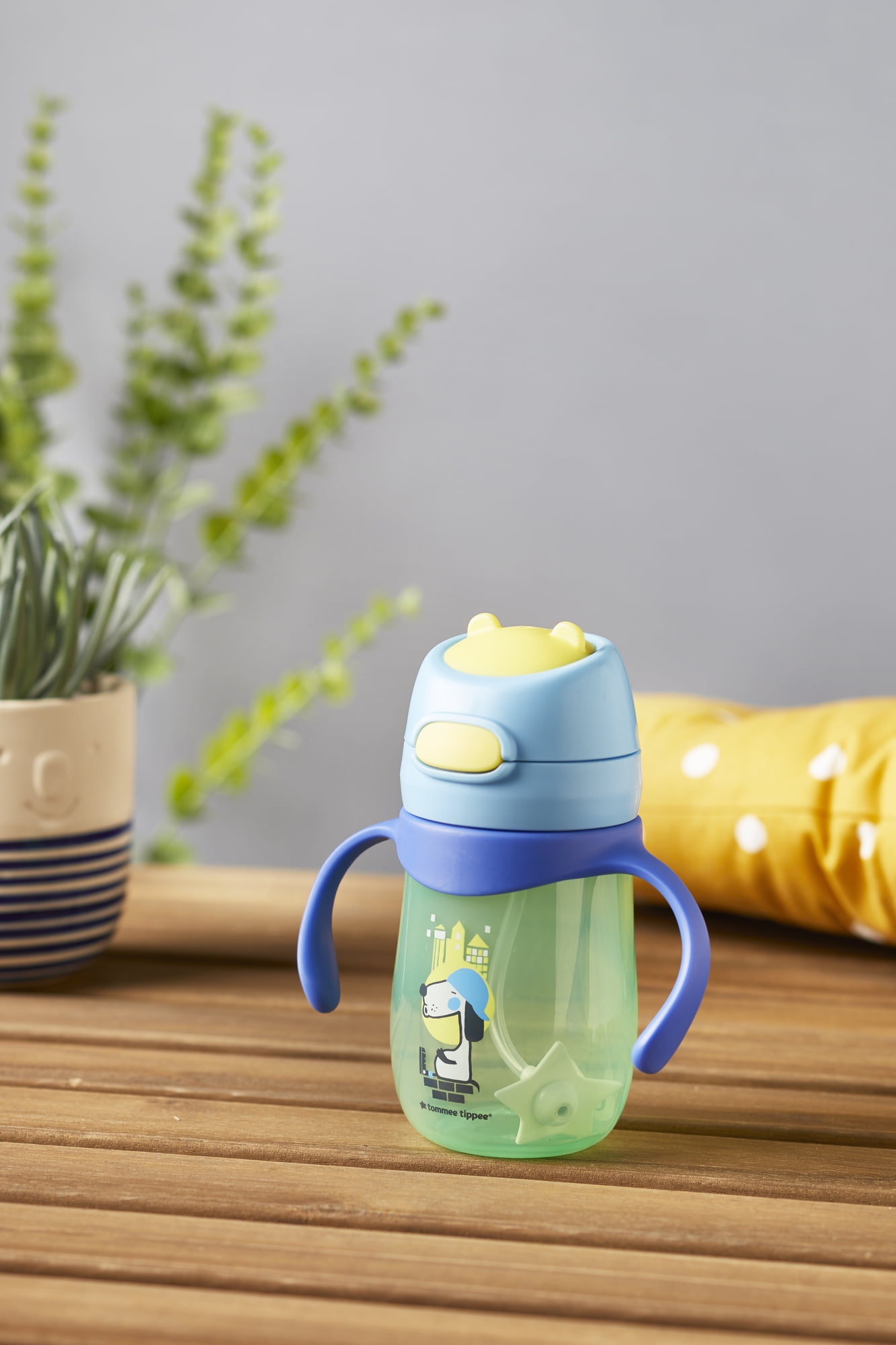 8oz Baby Sippy Cup With Weighted Straw, Transition Bottle, For 1+ Year Old, spill-proof Toddlers Cup, With Handle,appropriate , For Infant Older 6-12  Months,temu