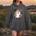 thumbnail image 4 of Kaprioy Halloween Sweatshirts for Women Ghost Pumpkin Sweater Cute Spooky Coffee Graphic Pullover Hoodies Fashion Clothing Grey, XL, 4 of 6