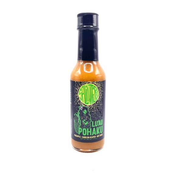 Splintered Sauce™ Lu'au Pohaku Hot Sauce.  Carolina Reaper fused Pineapple Hot Sauce.  Great for food and drink!