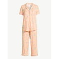 thumbnail image 3 of Joyspun Women's Notch Collar Top and Capris Sleep Set, 2-Piece, Sizes S to 3X, 3 of 4
