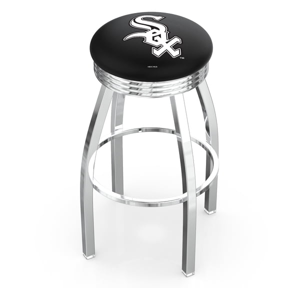 Silver Chicago White Sox 25" Chrome Ringed Swivel Counter Stool