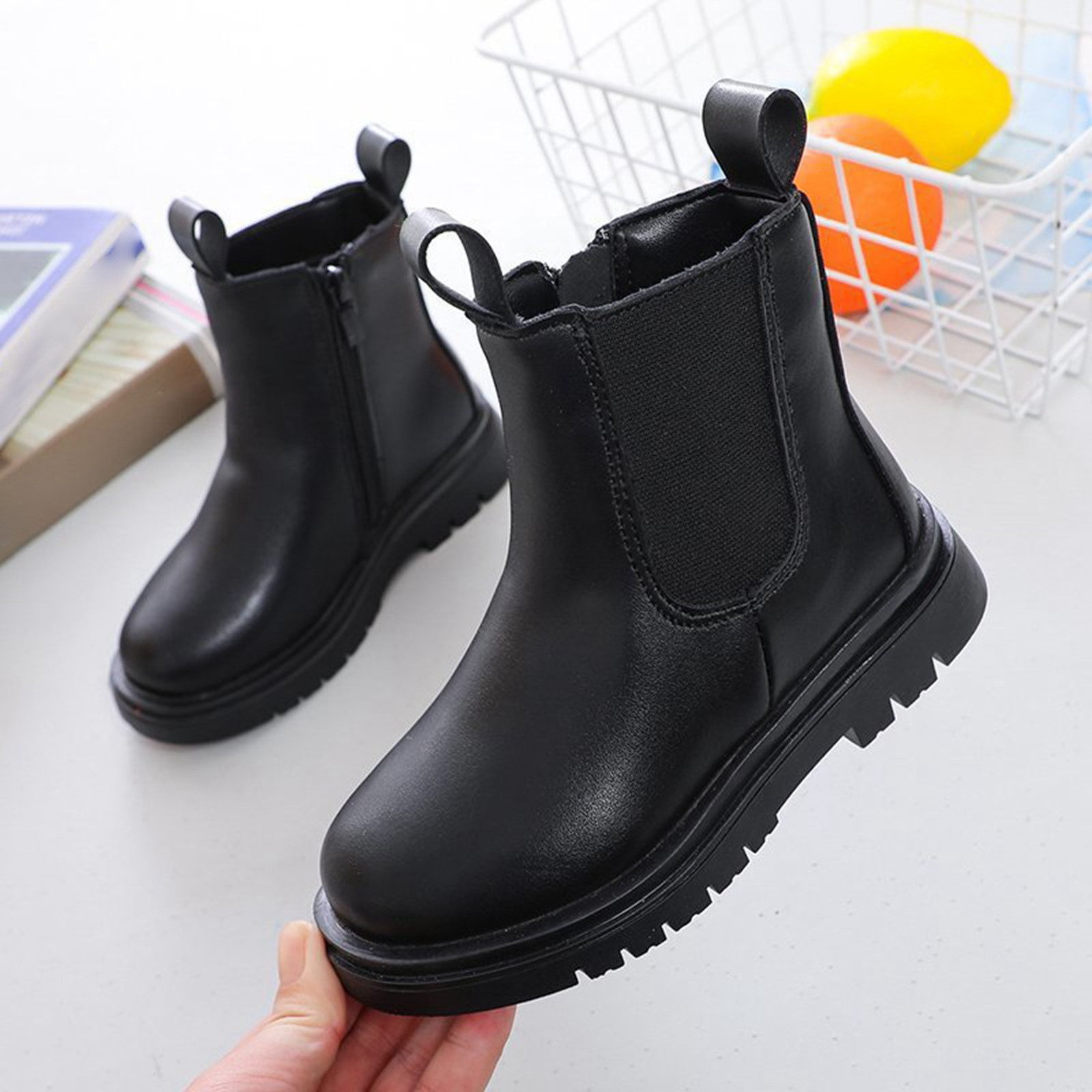 Bottines Fille Hiver - Courtes, Confortables, Semelle Souple - Décor Perles - Pour Automne/Hiver - Fermeture Facile (Zip/Lacets)