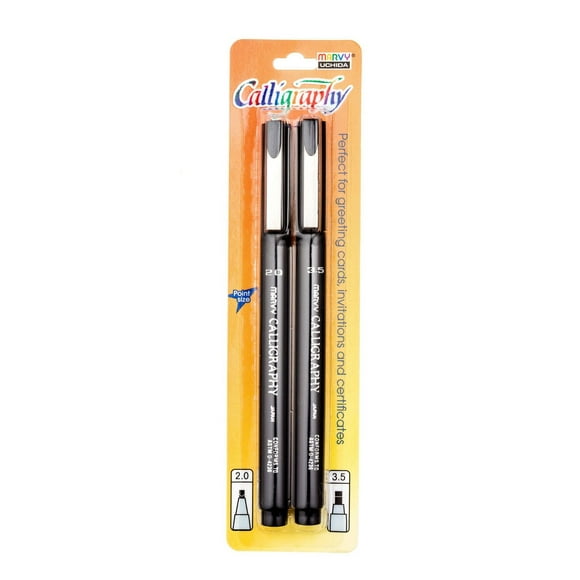 Marvy Uchida® Calligraphy Marker 2Pc Set Black