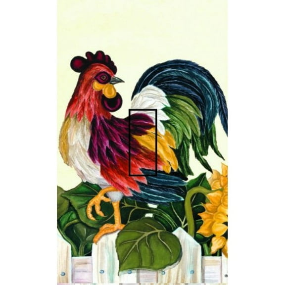 SwitchStix Roosters Single Toggle Peel and Stick Switch Plate Cover Dcor