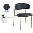 thumbnail image 2 of Meridian Furniture Lupita Black Vegan Leather Dining Chair (Set of 2), 2 of 8