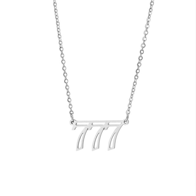 Collier Pendentif Numéro d'Ange 1 Pce Plaqué Or/argent en Acier Inoxydable Bijou Adapté pour Femmes