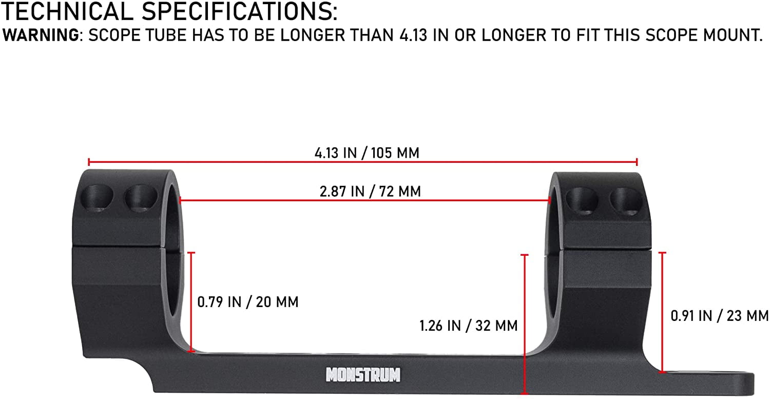 Monstrum One Piece Scope Mount For Marlin 336 14 15 Series Lever Action Rifles Low Profile 1 Inch Diameter Walmart Com