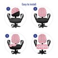 thumbnail image 3 of Fruits Office Chair Slipcover, Girls Design Pattern Pinkish Fruit in Doodle Style, Protective Stretch Decorative Fabric Cover, Standard Size, Coral Pink, by Ambesonne, 3 of 4