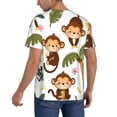 thumbnail image 2 of Vsdgher Monkeys Swinging from Palms Mens T-Shirts Baseball Vintage Fashionable Lightweight Casual Crew Neck Slim Fit with Long Sleeves-4X-Large, 2 of 7