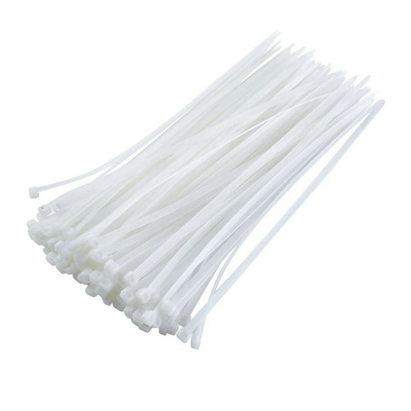 Zip Ties Heavy Duty Cable Ties,Weather Nylon Wrapped Zipper Ties,White 100 Pcs Nylon Zip Ties Tie Wraps Ties Strong Extra Long Clear Zip Ties