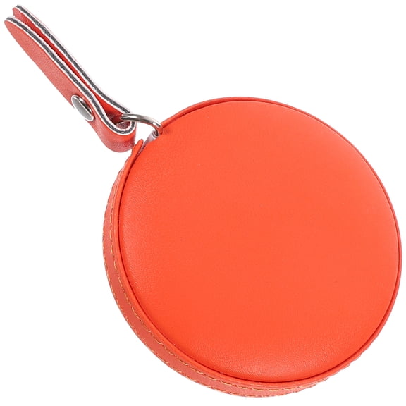 LEORX Tape Measure 1Pcs for Body Size Measurement Orange Pu Leather with Automatic Card Slot