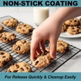 thumbnail image 3 of Anaeat Extra Thick Cooling Racks - Baking Racks Fit Half Sheet Pan, Non-Stick Kitchen Wire Rack for Cookie, Cake, Bread, Biscuit and Dessert, Heat Resistant for Cooking, Roasting, Grilling (10" X 16"）, 3 of 8