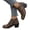 Brown, variant on Boots for Women Wedge Heel Versatile Pointed Toe Short Side Zipper Booties Comfy Fashion Block Heel Walking Shoes