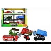6PCS Diecast Metal Car Models Play Set City Trucks Vehicle Playset
