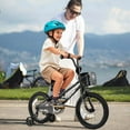 thumbnail image 4 of Costway Vélo pour Enfant 16 Pouces avec Roues Stabilisatrices, Guidon et Selle Réglables, Frein à Main, Noir, 4 of 10