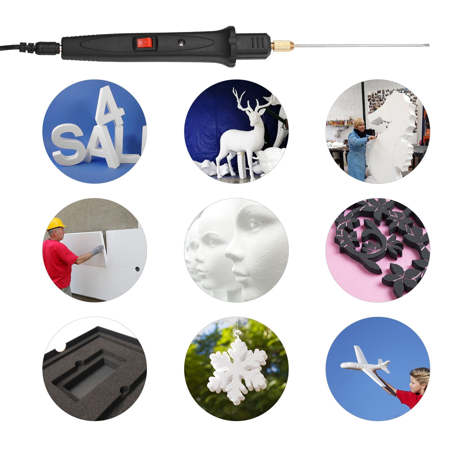 Electric Foam Cutter Pen Electric Foam Cutter Kit 24W Handheld Portable Hot Wire Styrofoam Cutting Pen for DIY Projects and Craft Enthusiasts