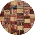 thumbnail image 1 of Ahgly Company Indoor Round Contemporary Saffron Red Patchwork Area Rugs, 6' Round, 1 of 6