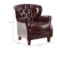 thumbnail image 4 of Faux Leather Upholstered Wooden Accent Chair with Tufted Back Brown, 4 of 5