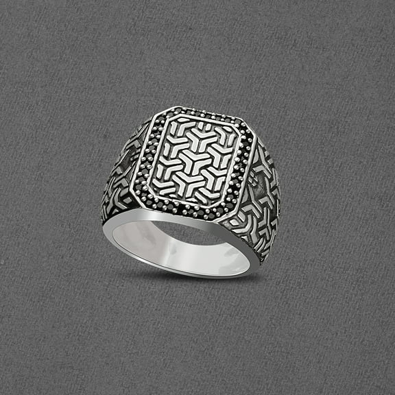Men's Ring 925 Streling Silver Black Onyx Fashion Ring Breathable Design Attractive Ring For Party Casual Wedding Daily Wear