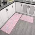 thumbnail image 2 of Pioneer Flower Floral Print Pattern Kitchen Rugs Sets Of 2, Anti Fatigue Non Slip Washable Floor Mats for Kitchen Sink Laundry, 17X30 Inch + 17X47 Inch, 2 of 6