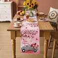 thumbnail image 2 of Valentine's Day Table Runner 72 Inches Long Farmhouse Dress Scarves, Ombre Pink Love Tree Truck Roses Plaid Dining Tablerunner for Coffee Table/Kitchen Island/Party Décor, 13" x 72", 2 of 8