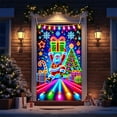 thumbnail image 6 of Hometravel Glowing Christmas Door Cover, Santa and Tree Printed Holiday Banner, Lighted Indoor Outdoor Decoration for Party, Home Entryway, Festive Display, 6 of 6