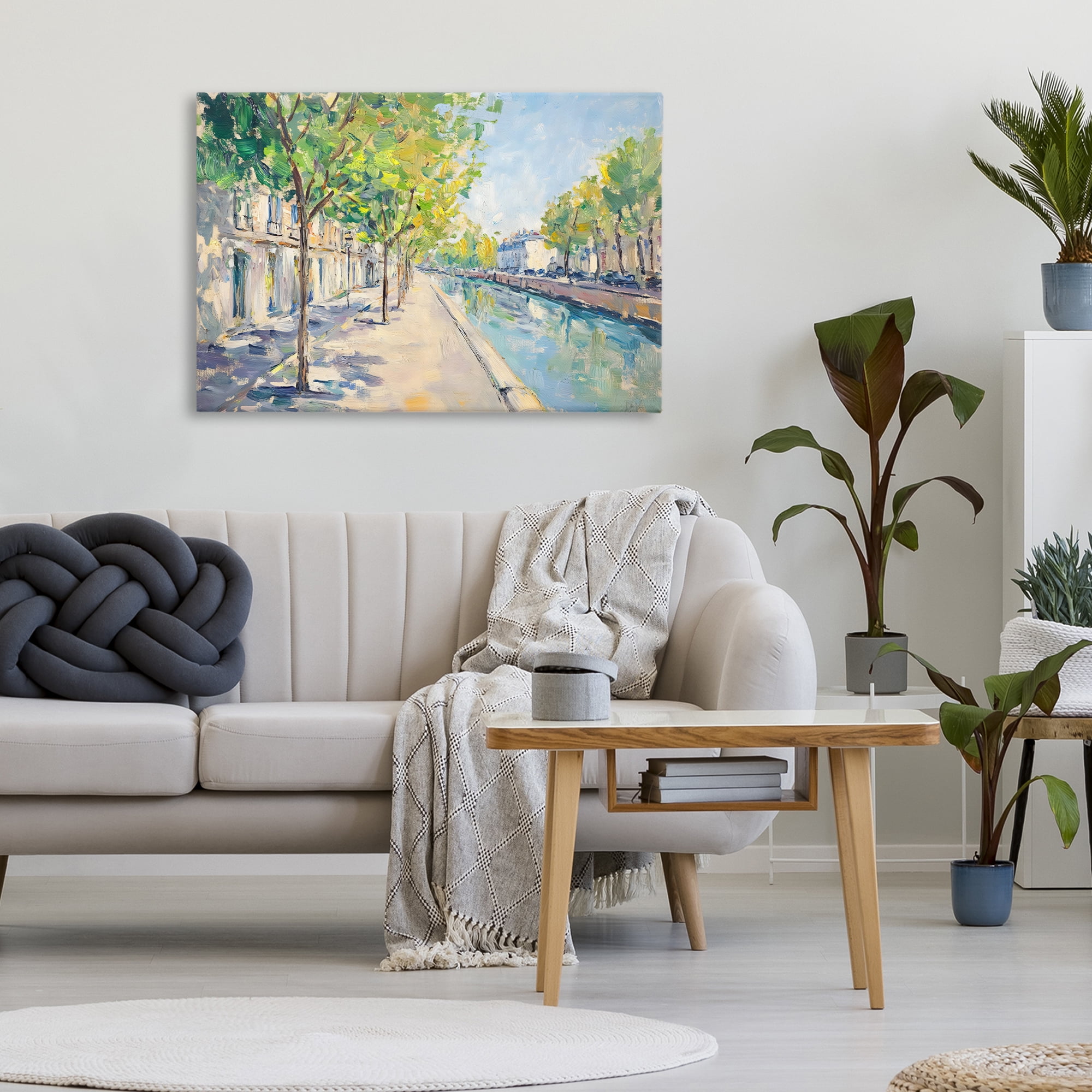 Stupell Industries Montrouge Canal Promenade Canvas Wall Art, design by Creative Studio