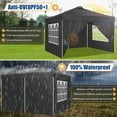 thumbnail image 3 of HOTEEL Canopy 10x10 Waterproof Pop up Canopy Tent with 4 Sidewalls Outdoor Event Shelter Tent for Parties Sun Shade Party Commercial Canopy with Air Vent & One Push Central Button, Black, 3 of 9