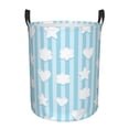 thumbnail image 1 of XMXY Round Laundry Basket Organizer, Stars Hearts Clouds Striped Waterproof Collapsible Dirty Clothes Basket Laundry Hamper, Medium Size, 1 of 8