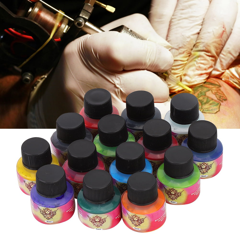 14 Colors Practice Tattoo Ink Color Set 112ml Long Lasting Tattoo