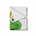 thumbnail image 2 of Animal Soft Flannel Fleece Throw Blanket, Frog Prince Cartoon Character with Golden Yellow Crown Lipstick Mark on Lips Love, Cozy Plush for Indoor and Outdoor Use, 70" x 90", Multicolor, by Ambesonne, 2 of 6