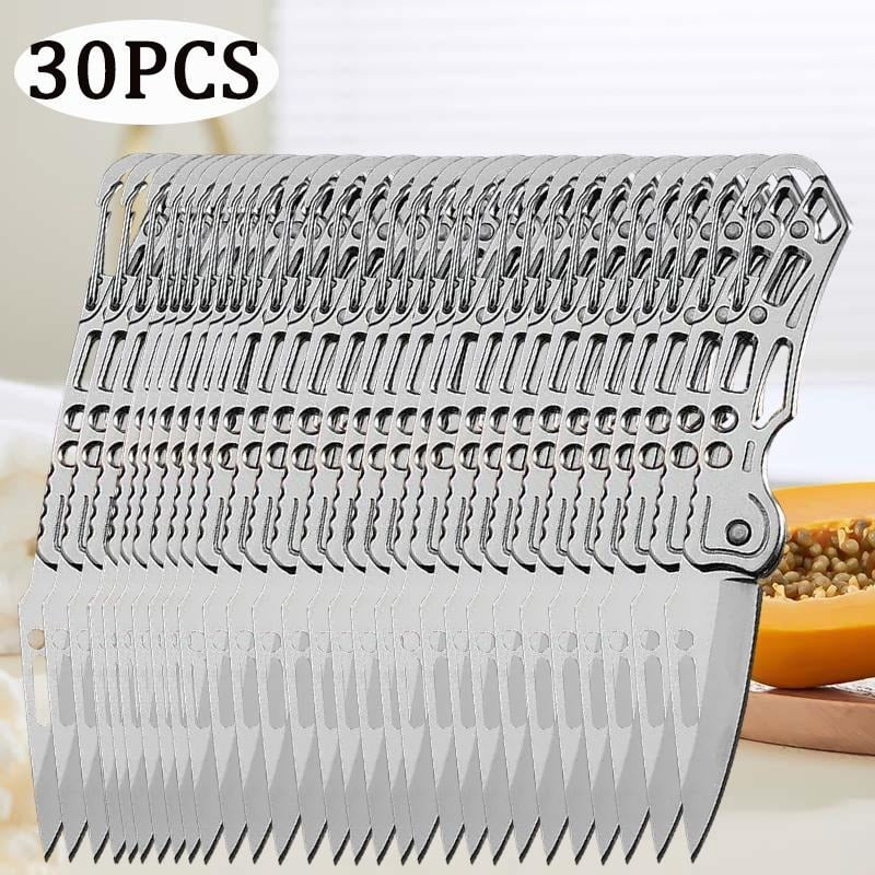 30PCS Stainless Steel Folding Knife Camping Knife Small Knife Multi-function Pocket Utility Knife For Outdoor BBQ Boning Butcher Knife Meat Cleaver Fruit Cutting