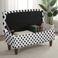 thumbnail image 4 of FOR U DESIGNS White Dot Print Stretch Ottoman Cover for Flip-Top Storage Stool, Washable Footstool Slipcover with Elastic Bottom, Soft Stretch Stool Protector Non-Slip Furniture Slipcover for Bedroom, 4 of 7