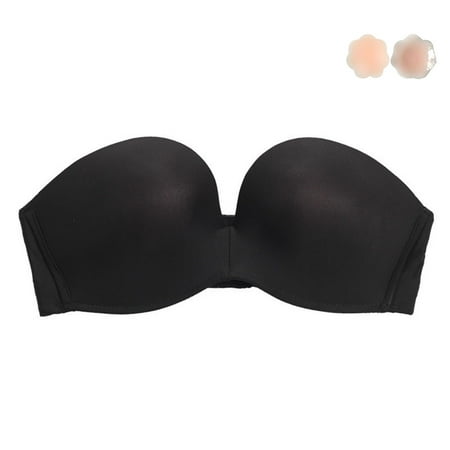 

Pretty Comy Strapless Invisible Push up Bra for Backless Dress with Nipple Covers