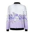 thumbnail image 3 of qucoqpe Sweatshirt Coats for Women 2025 Winter Fashion Casual Floral Printed Round Neck Long Sleeve Full Zip Up Hoodies Tops with Pockets, 3 of 5