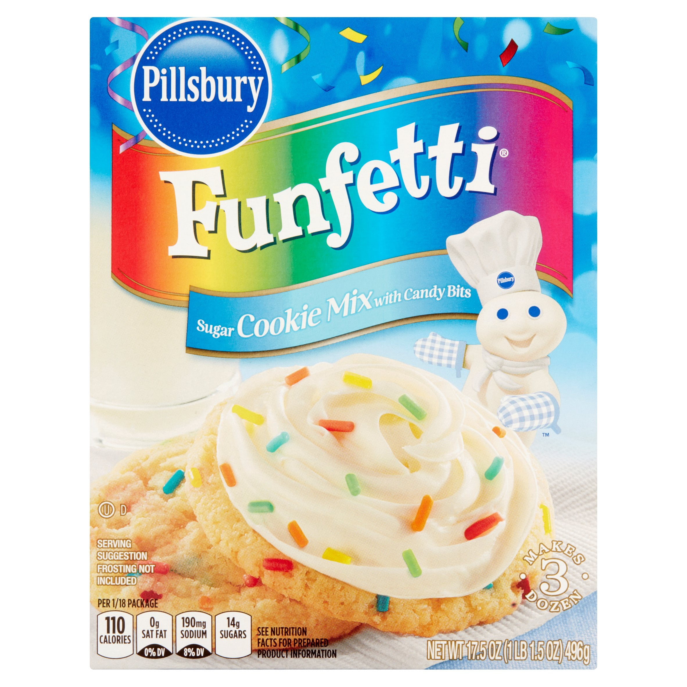 Pillsbury Funfetti Sugar Cookie Mix with Candy Bits, 17.5 ...