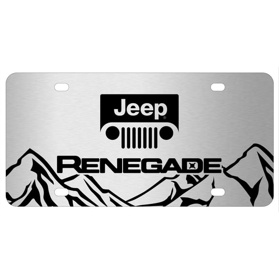 Jeep Renegade Rock Mountain Graphic Brush Special Aluminum Metal License Plate