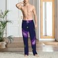 thumbnail image 5 of Uemuo Eggplant Pattern Men's Wide Leg Palazzo Lounge Pants with Pockets Light Weight Loose Comfy Casual Pajama Pants-XX-Large, 5 of 9