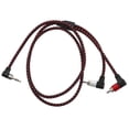 thumbnail image 1 of 90 Degree 3.5mm Male to 2 RCA Male Cable Right Angle Stereo AUX Y Splitter Cord Microphone Jack Plug for Laptop 1m, 1 of 5