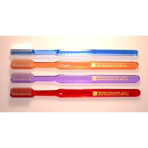 Sound Feelings Toothbrush - SOFT, Plain, Basic, Classic, Old-Fashioned 4-Pack