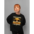thumbnail image 2 of Too Cool 4 School - Retro Emoji Sunglasses Graphic Women's Sweatshirt, 2 of 4