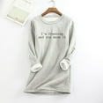 thumbnail image 2 of Honeeladyy Fleece Lined Pullover for Women Winter Warm Fuzzy Sweatshirt Crewneck Solid Color Print Sweatshirts Loungewear Tunic Tops Birthday Gifts, 2 of 5